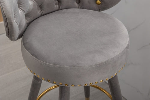 Counter Height Bar Stools Set of 2 for Kitchen Counter Solid Wood Legs